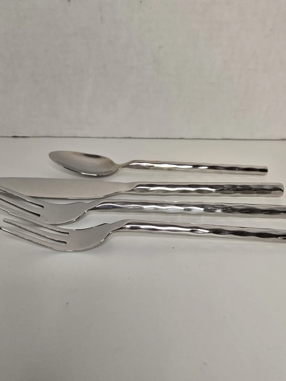 Pier 1 PII16 Caldera Wavy 18/8 Stainless Steel 4-Piece Flatware Set